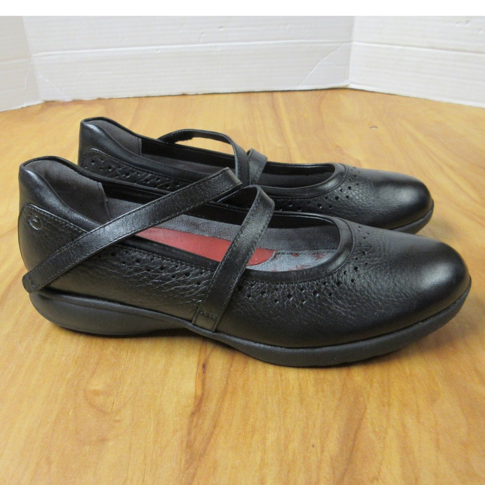 ARAVON Jodi Mary Jane Double Strap Shoes VIBRAM 7 Narrow Black Leather WEJ02BB